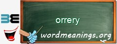 WordMeaning blackboard for orrery